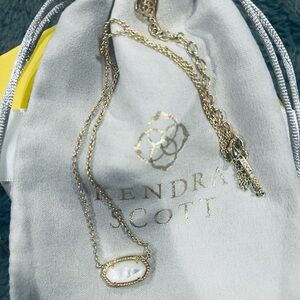 Kendra Scott Gold Elisa  Necklace with Ivory Pendant
